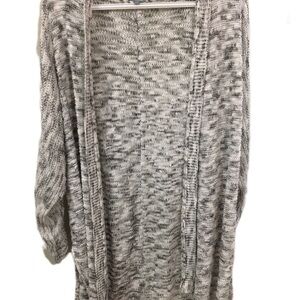 Women's Gray Open-Front Sweater